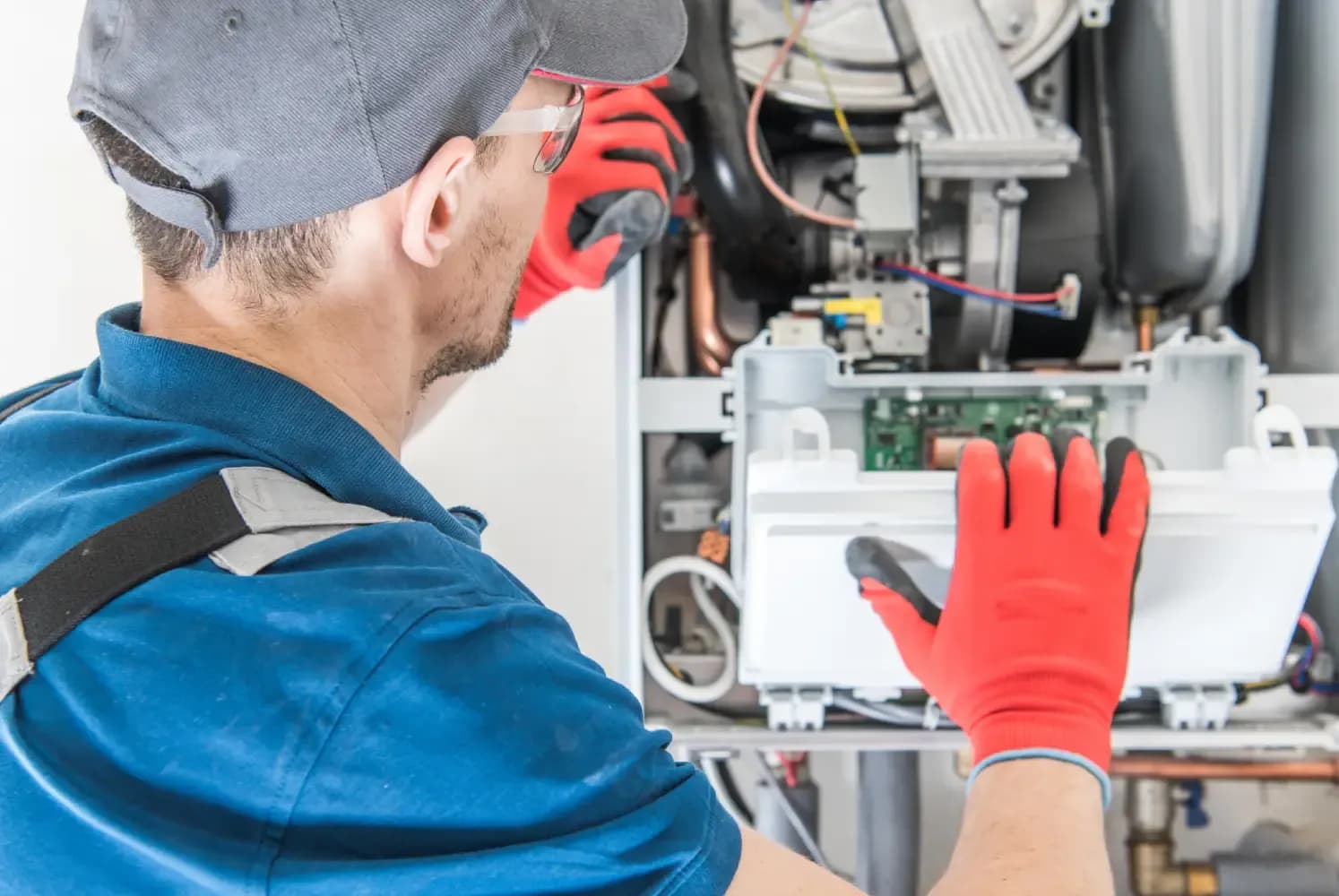 Local Own Comfort technician servicing a furnace
